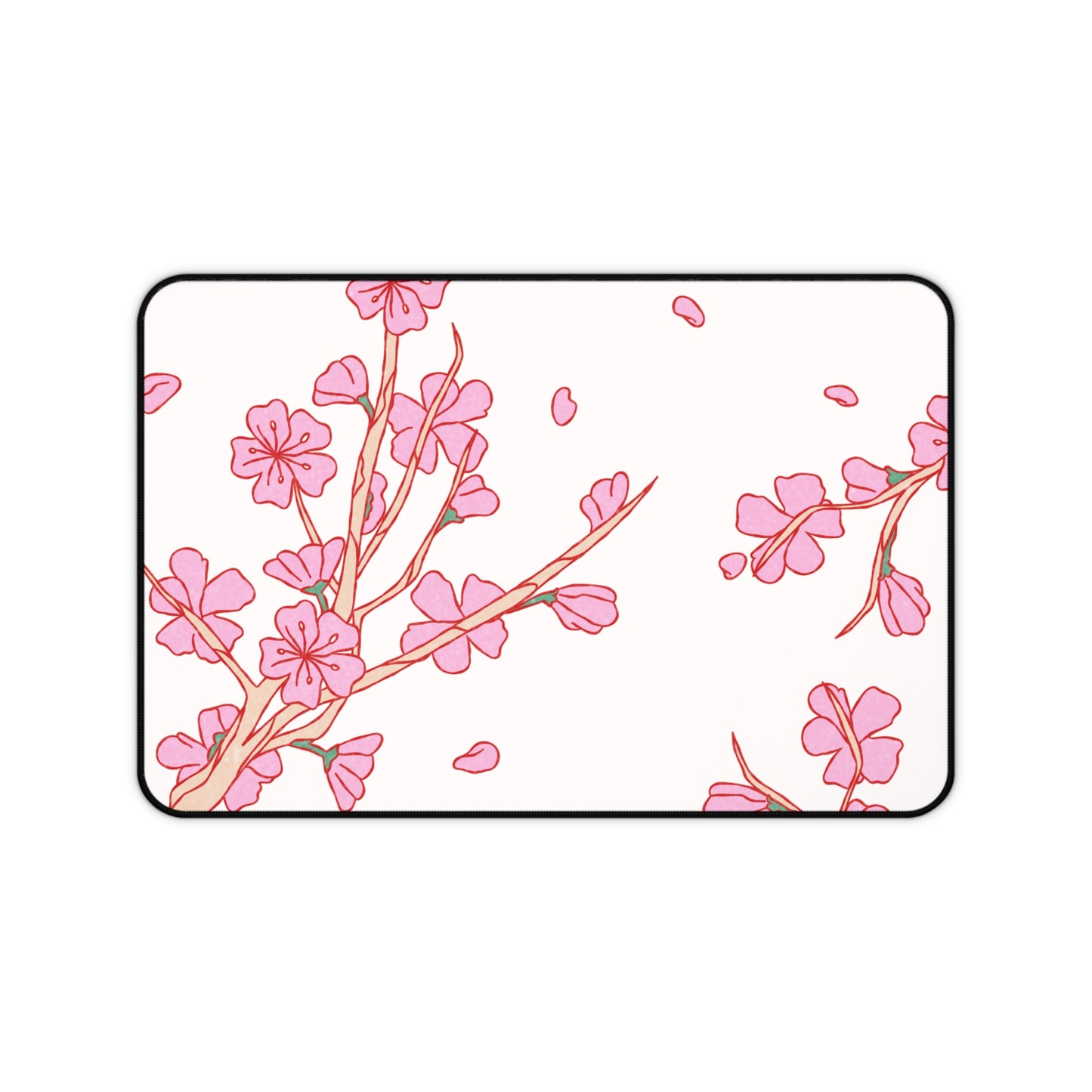 Cherry Blossom Desk Mat — Pink Floral Mouse Pad for Home Office