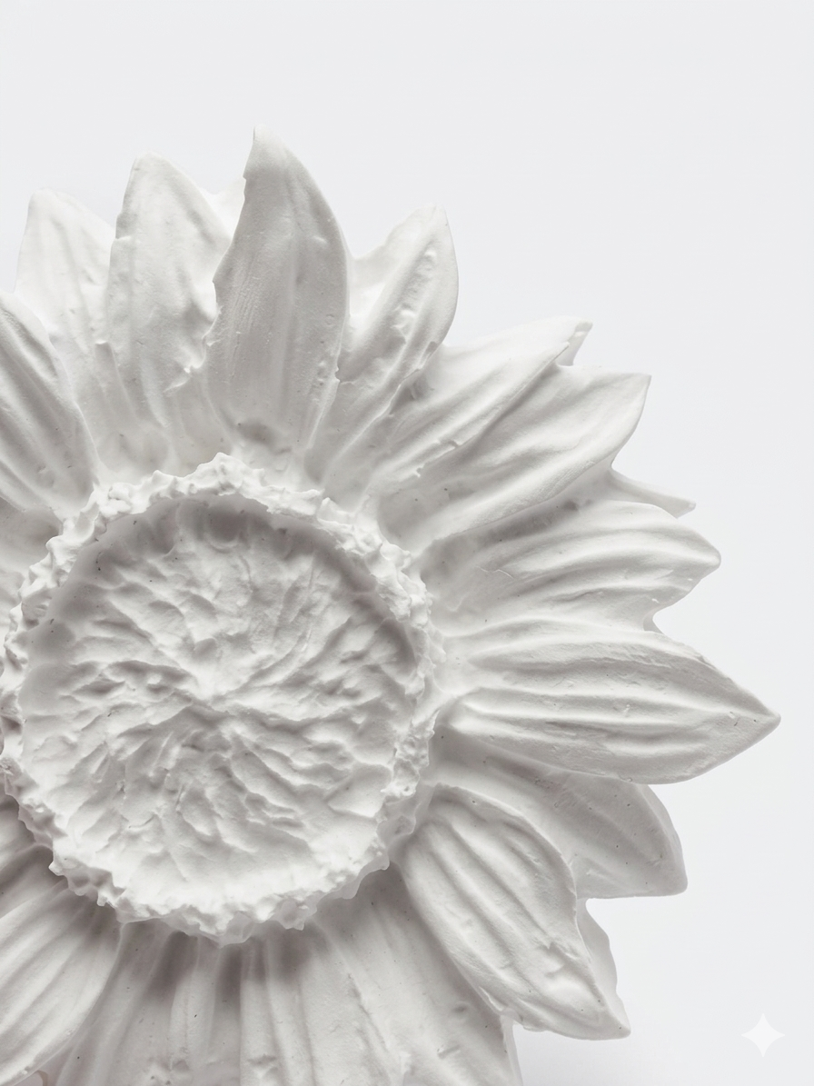 Sunflower Clay Figurine