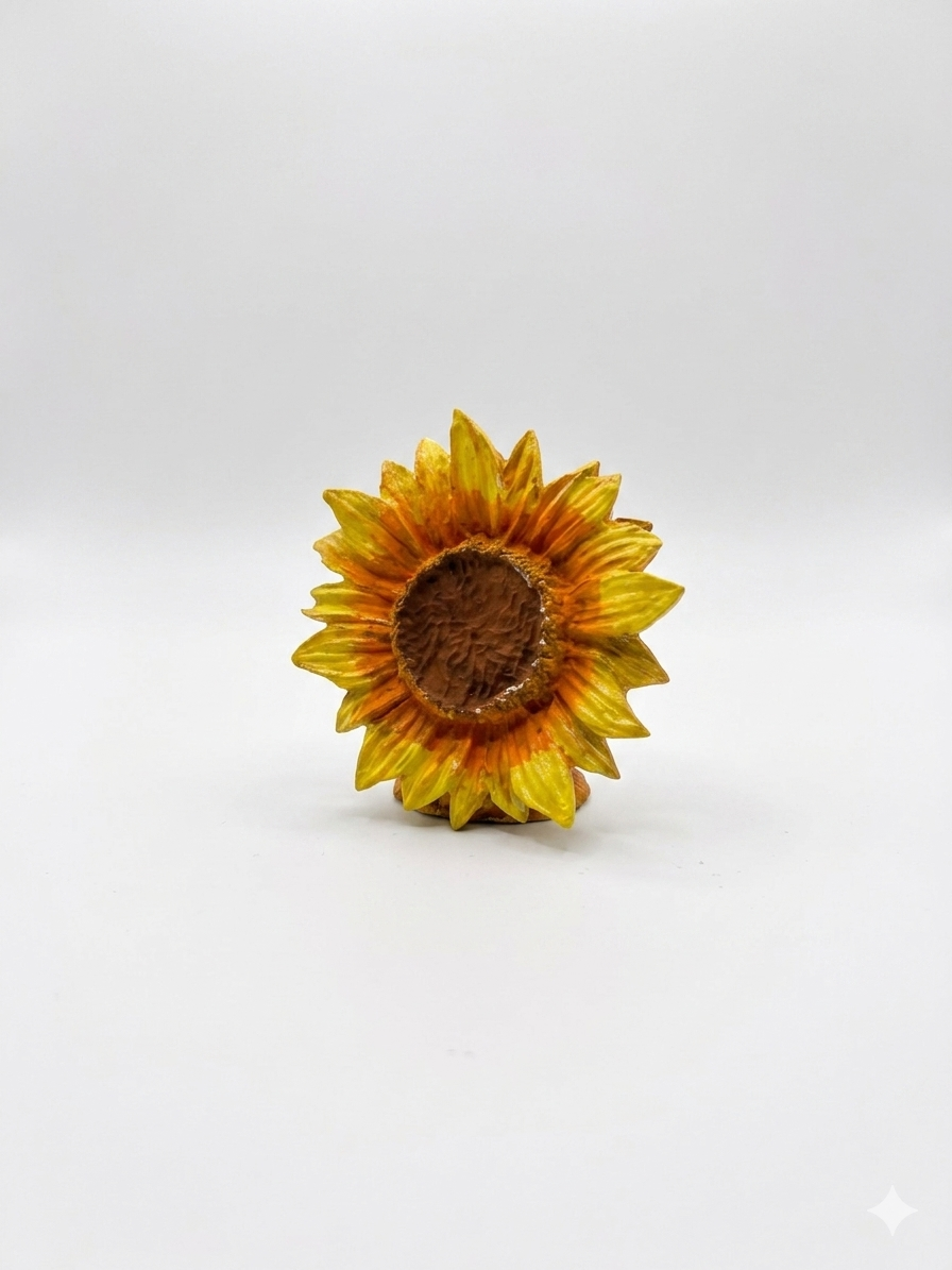 Sunflower Clay Figurine